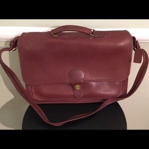 Elegant Burgundy Leather Women's Baby Bag